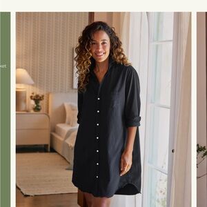 Frank and Eileen Black Button-Up Shirt Dress